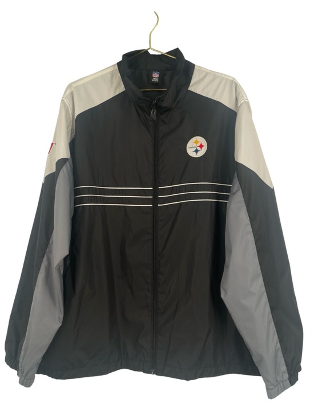 Reebok Pittsburgh Steelers Black & Gray Windbreaker Jacket